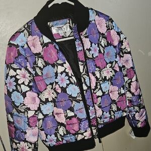 Floral Quilted Bomber Jacket - Purple Multi